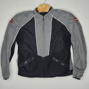 Buell Vanson Mesh Motorcycle Riding Jacket XL Grey Men's